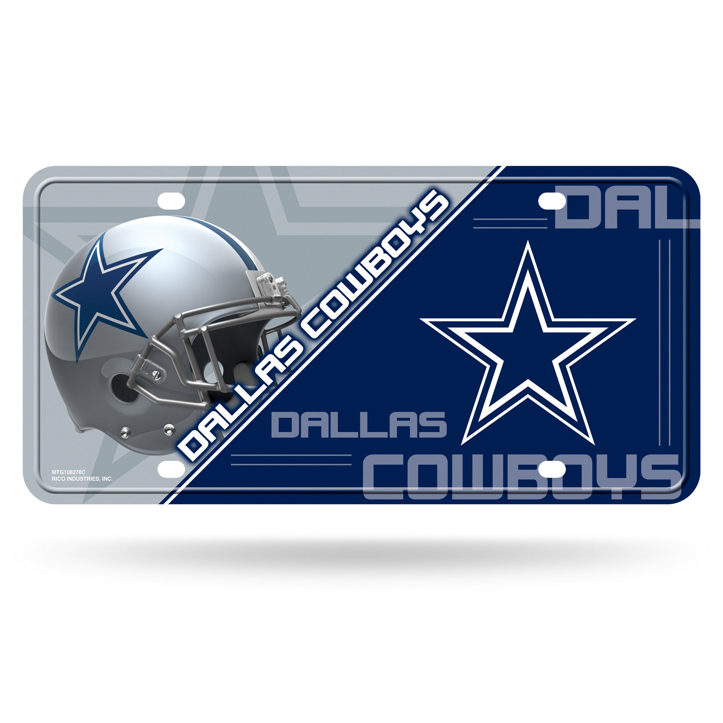 NFL Dallas Cowboys Split Design Metal License Plate