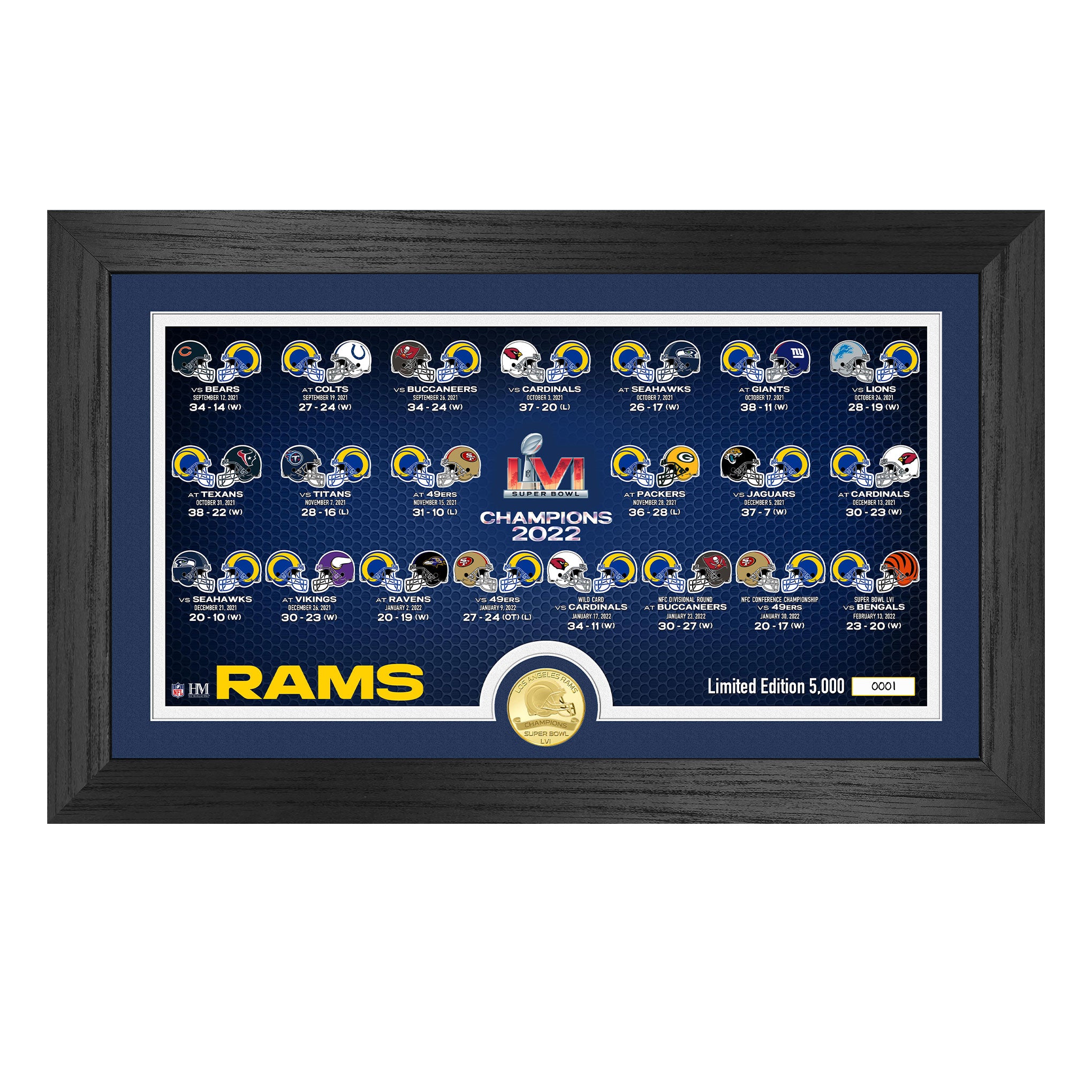 Los Angeles Rams Super Bowl LVI Champions Framed Logo Jersey Display Case