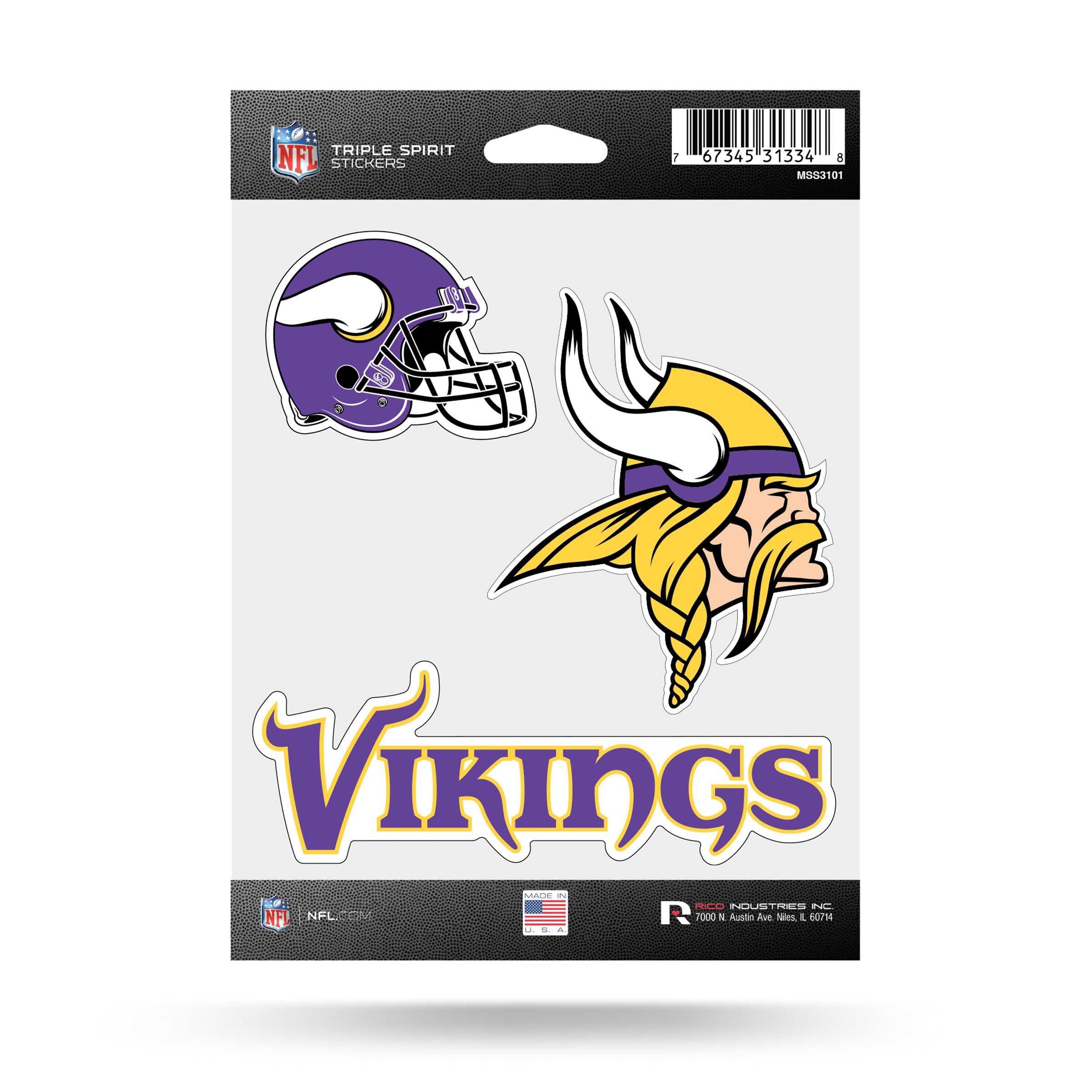 NFL Minnesota Vikings Triple Spirit Stickers