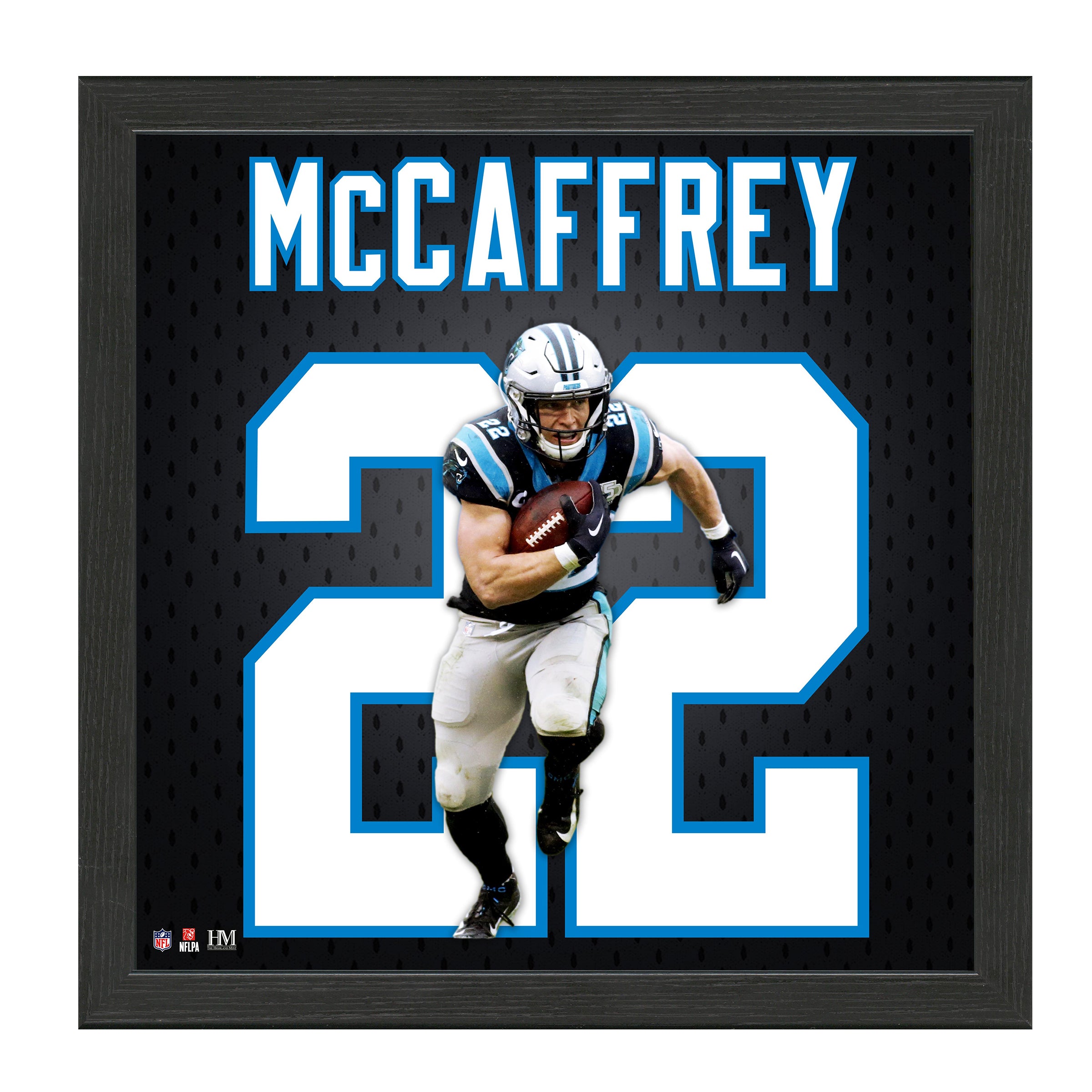 NFL Players MC CAFFREY (Panthers) Impact Jersey Frame (33x33cm)