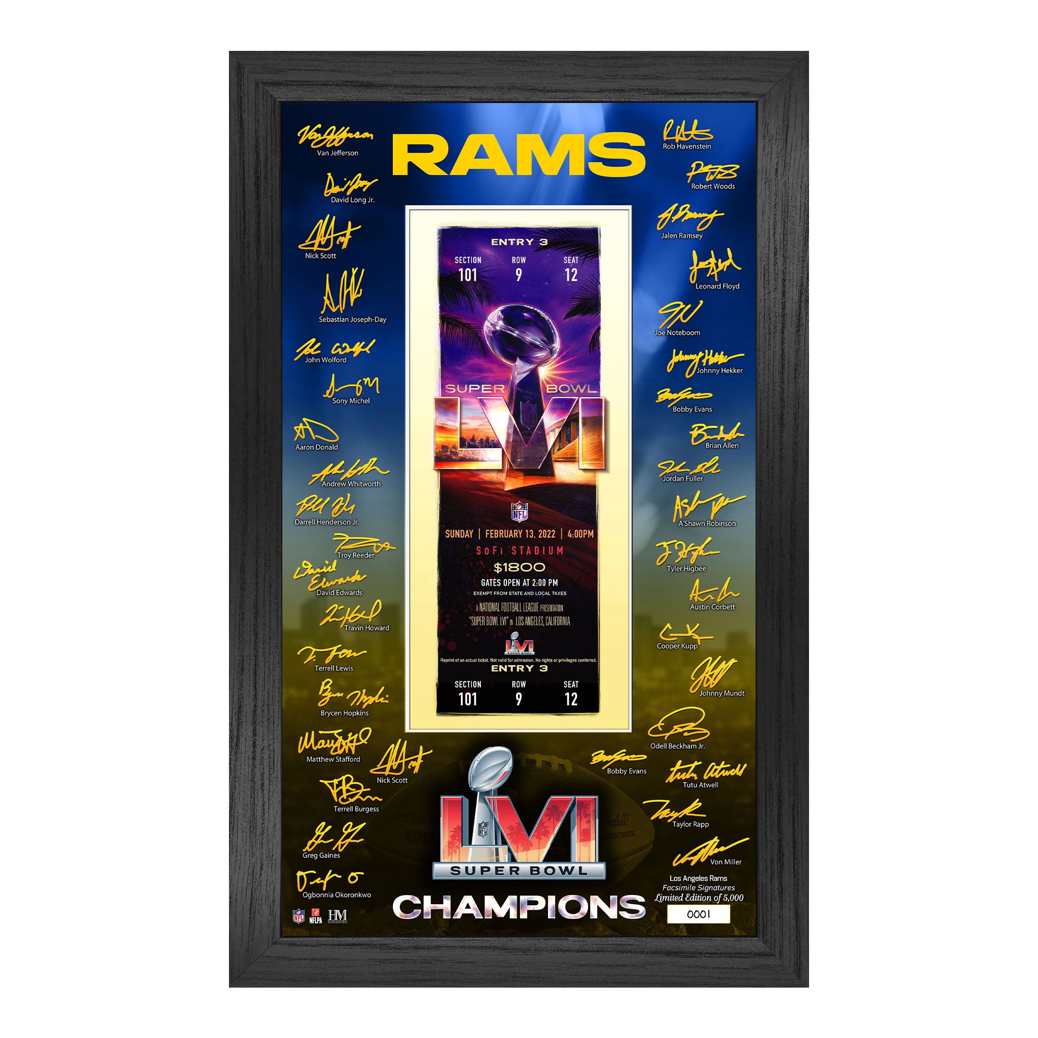 NFL Los Angeles Rams - Commemorative Super Bowl LVI Champions Team Logo Poster