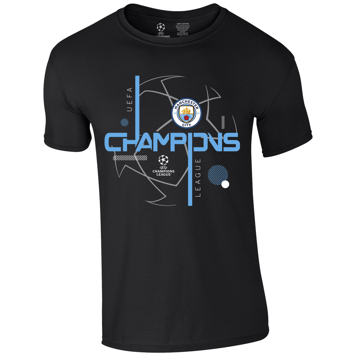 Champions League Manchester City Starball T-Shirt Black