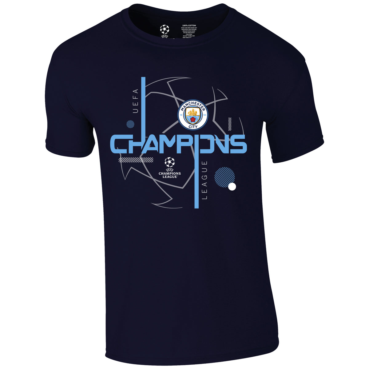 Champions League Manchester City Starball T-Shirt Navy
