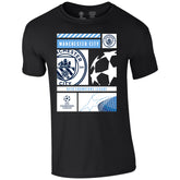Champions League Manchester City Collage T-Shirt Black