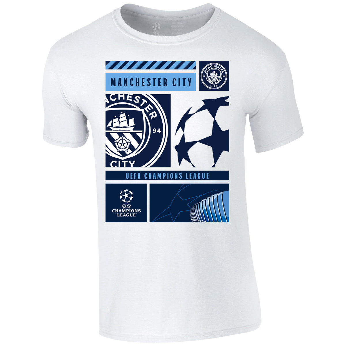Champions League Manchester City Collage T-Shirt White