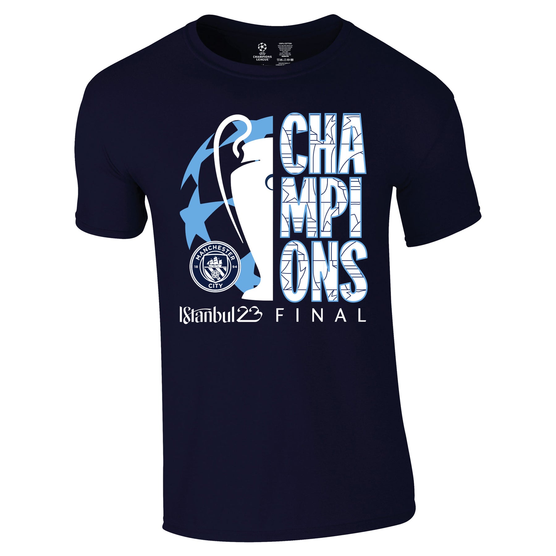 Champions League Manchester City Champions Trophy T-Shirt Navy