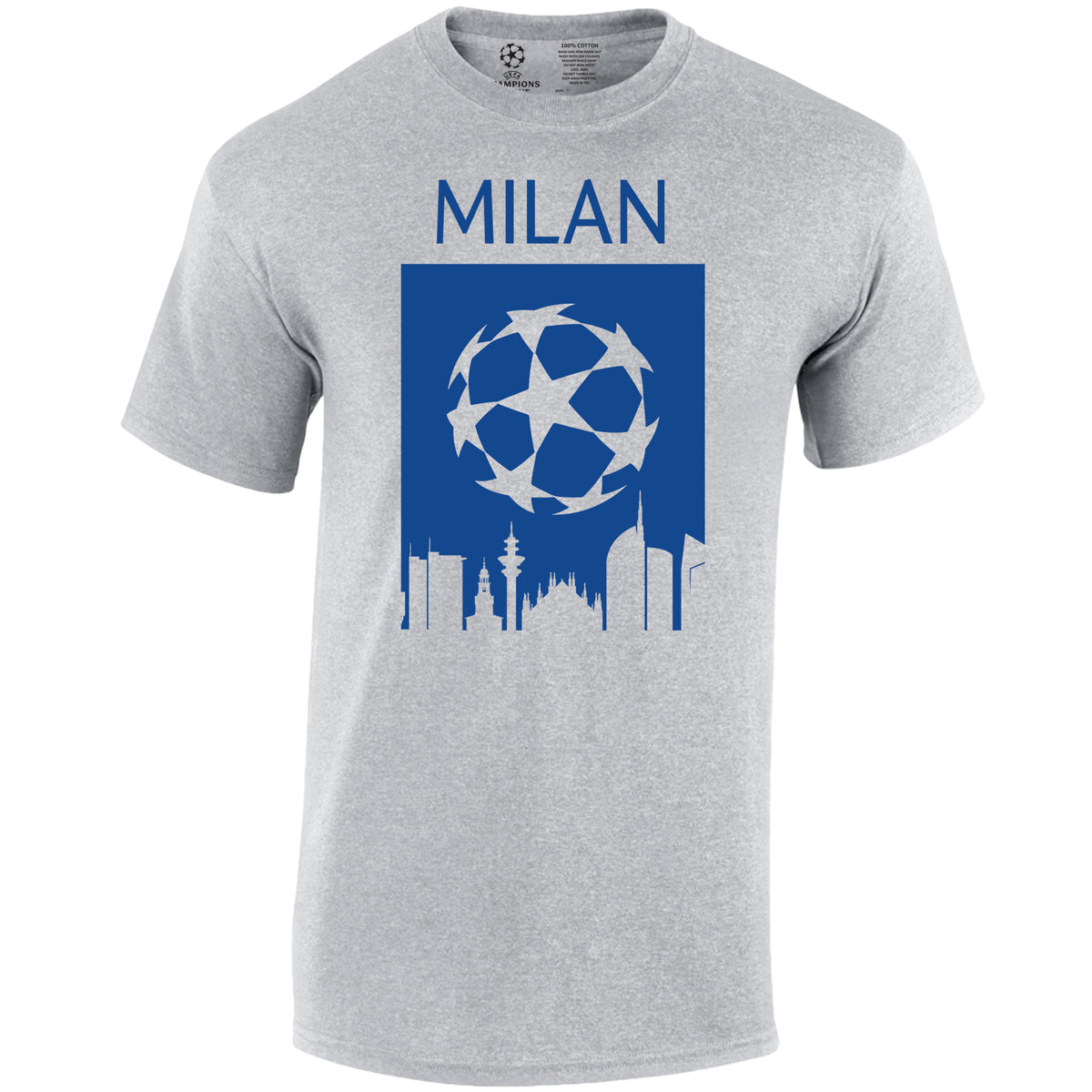 Champions League Milan City Skyline T-Shirt Grey
