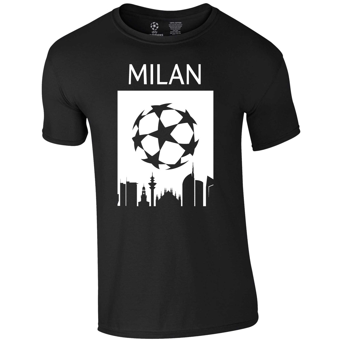 Champions League Milan City Skyline T-Shirt Black