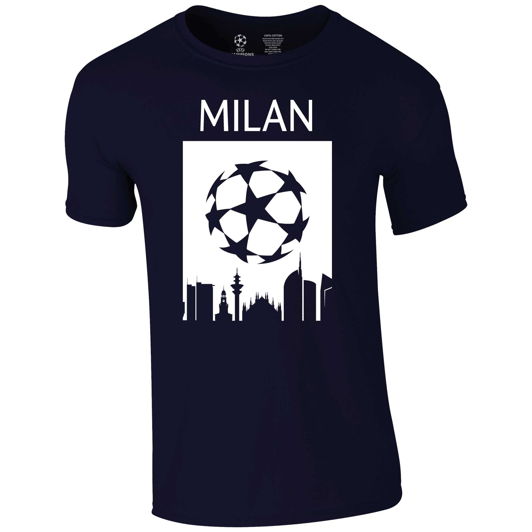 Champions League Milan City Skyline T-Shirt Navy