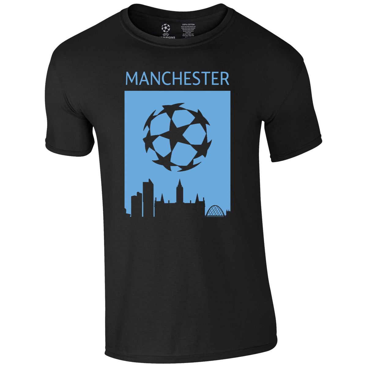 Champions League Manchester City Skyline T-Shirt Black