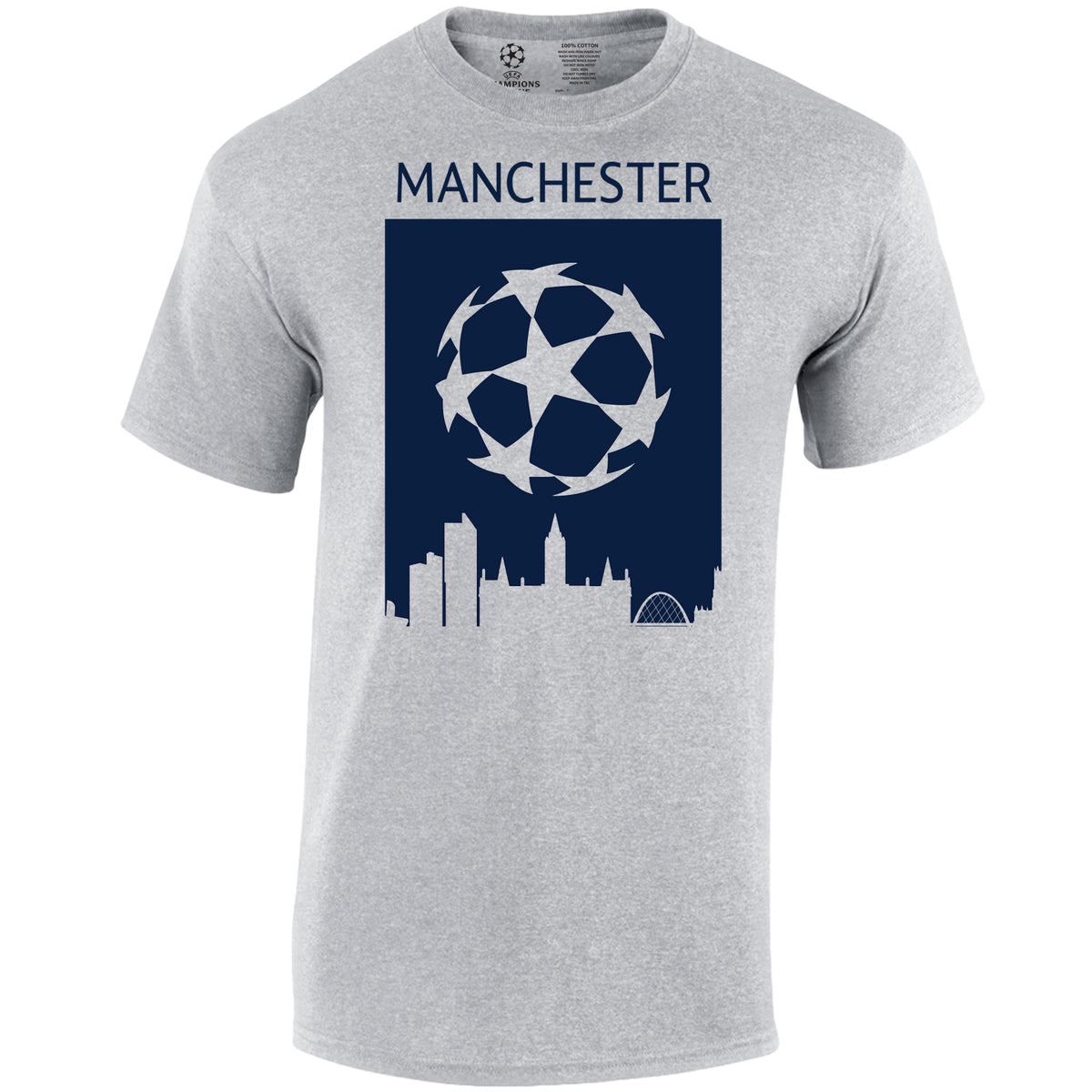 Champions League Manchester City Skyline T-Shirt Grey
