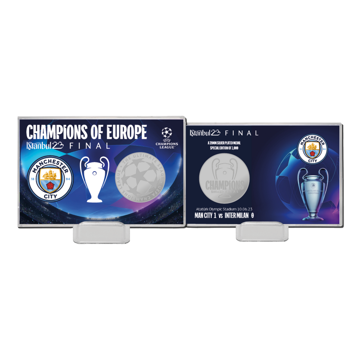 Champions League Manchester City 2023 Champions Coin in Presentation Display