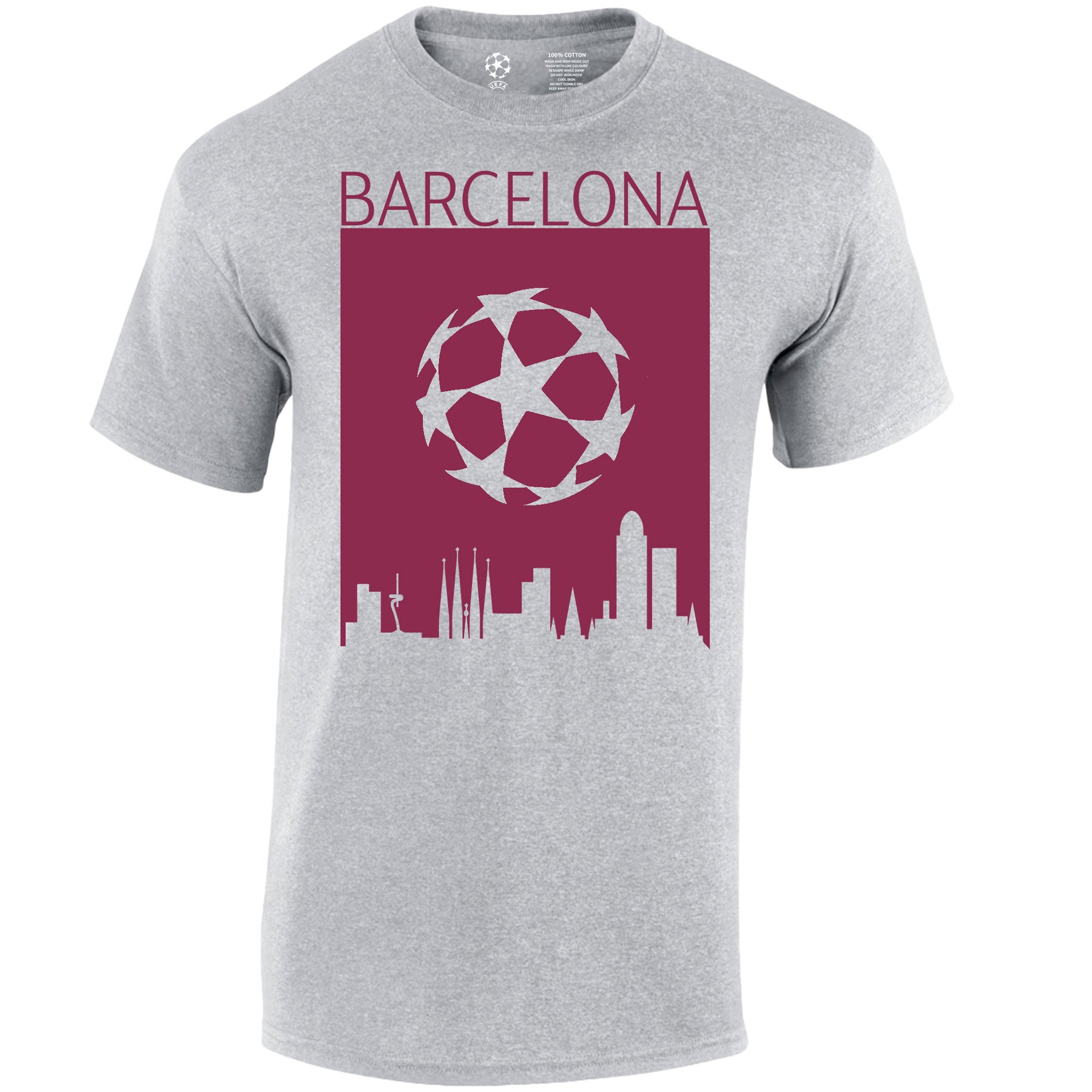 Champions League Barcelona City Skyline T-Shirt Grey