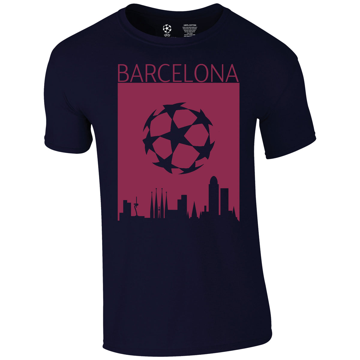 Champions League Barcelona City Skyline T-Shirt Navy