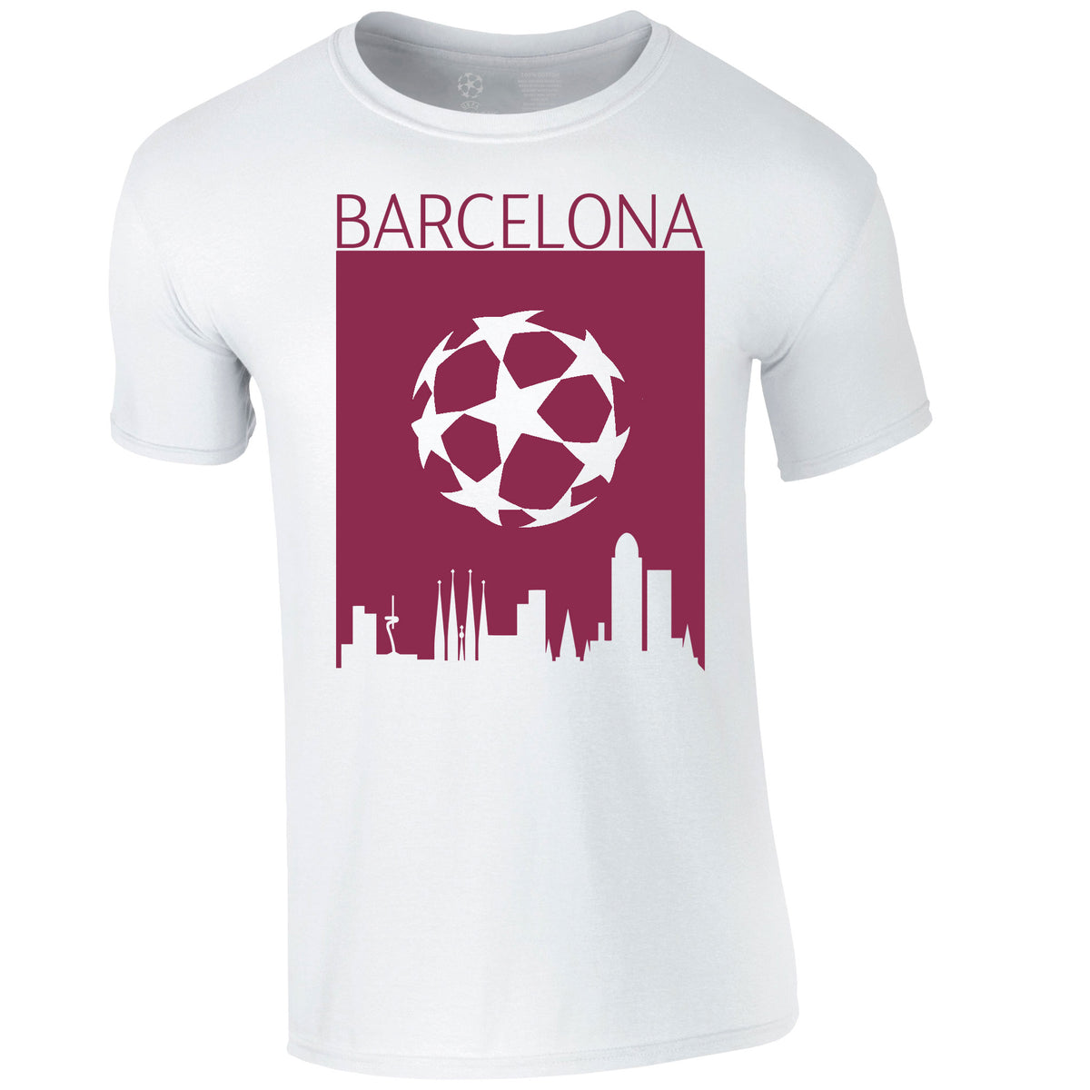 Champions League Barcelona City Skyline T-Shirt White