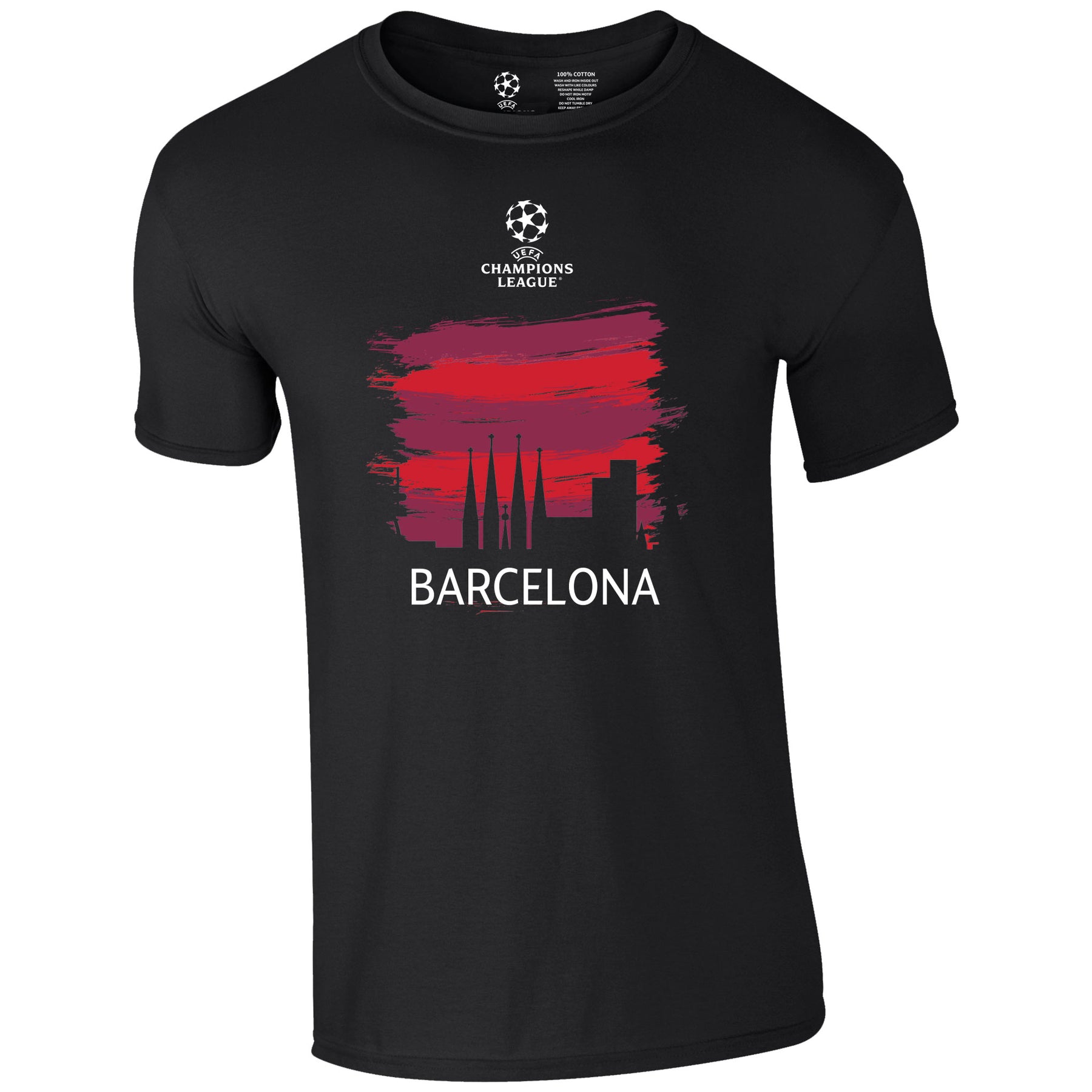 Champions League Barcelona City Painted Skyline T-Shirt Black