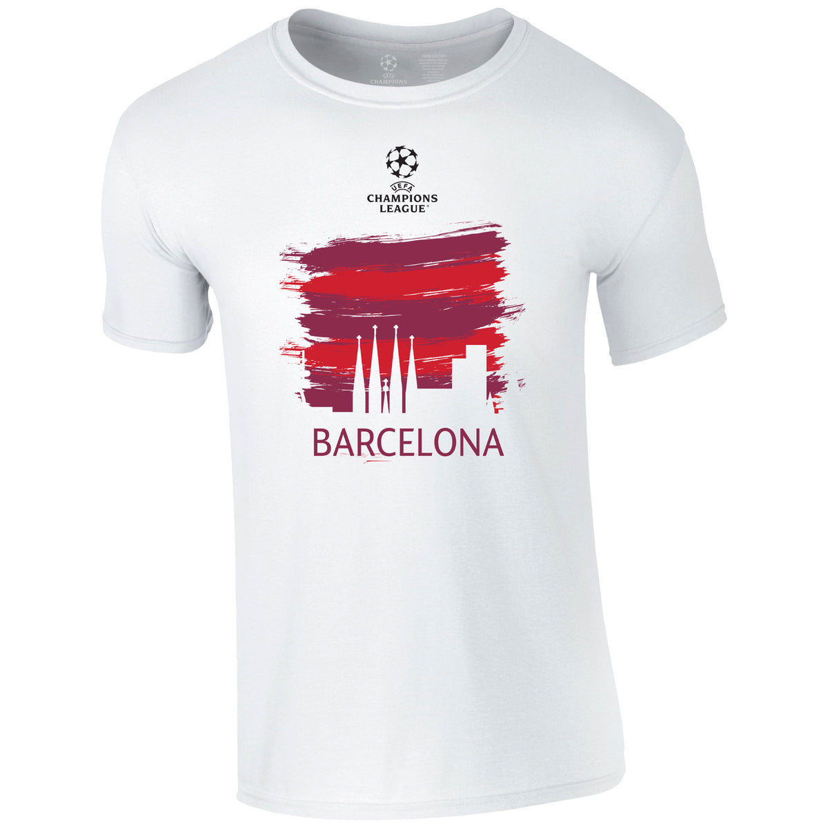 Champions League Barcelona City Painted Skyline T-Shirt White