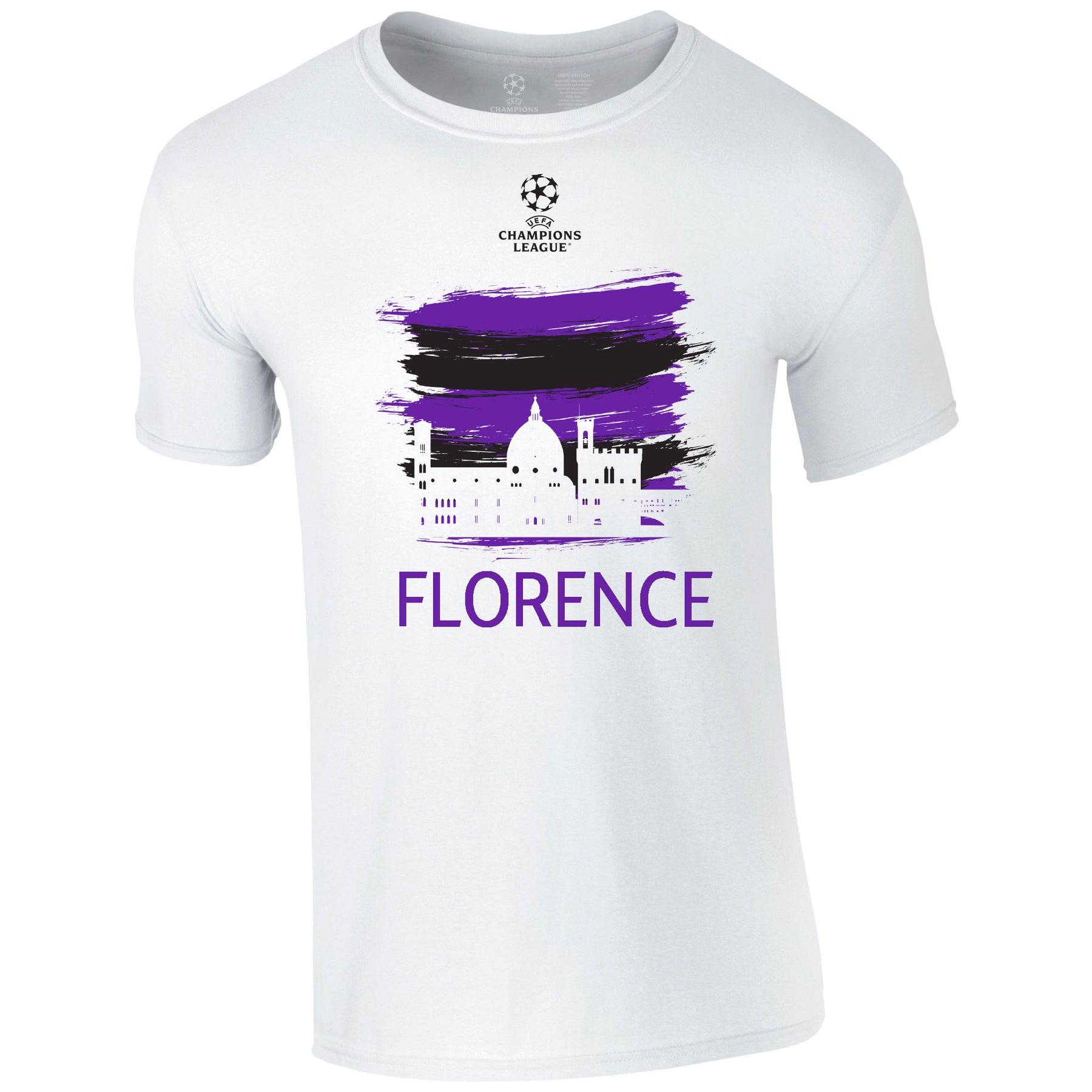 Champions League Florence City Painted Skyline T-Shirt White