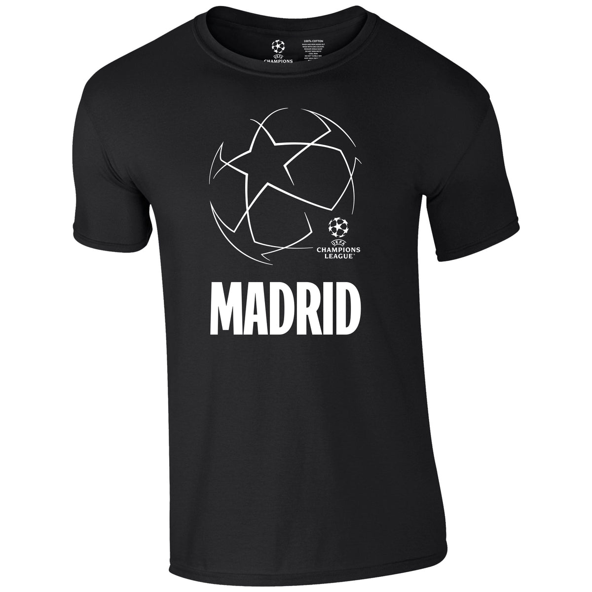 Champions League Starball Madrid City T-Shirt Black