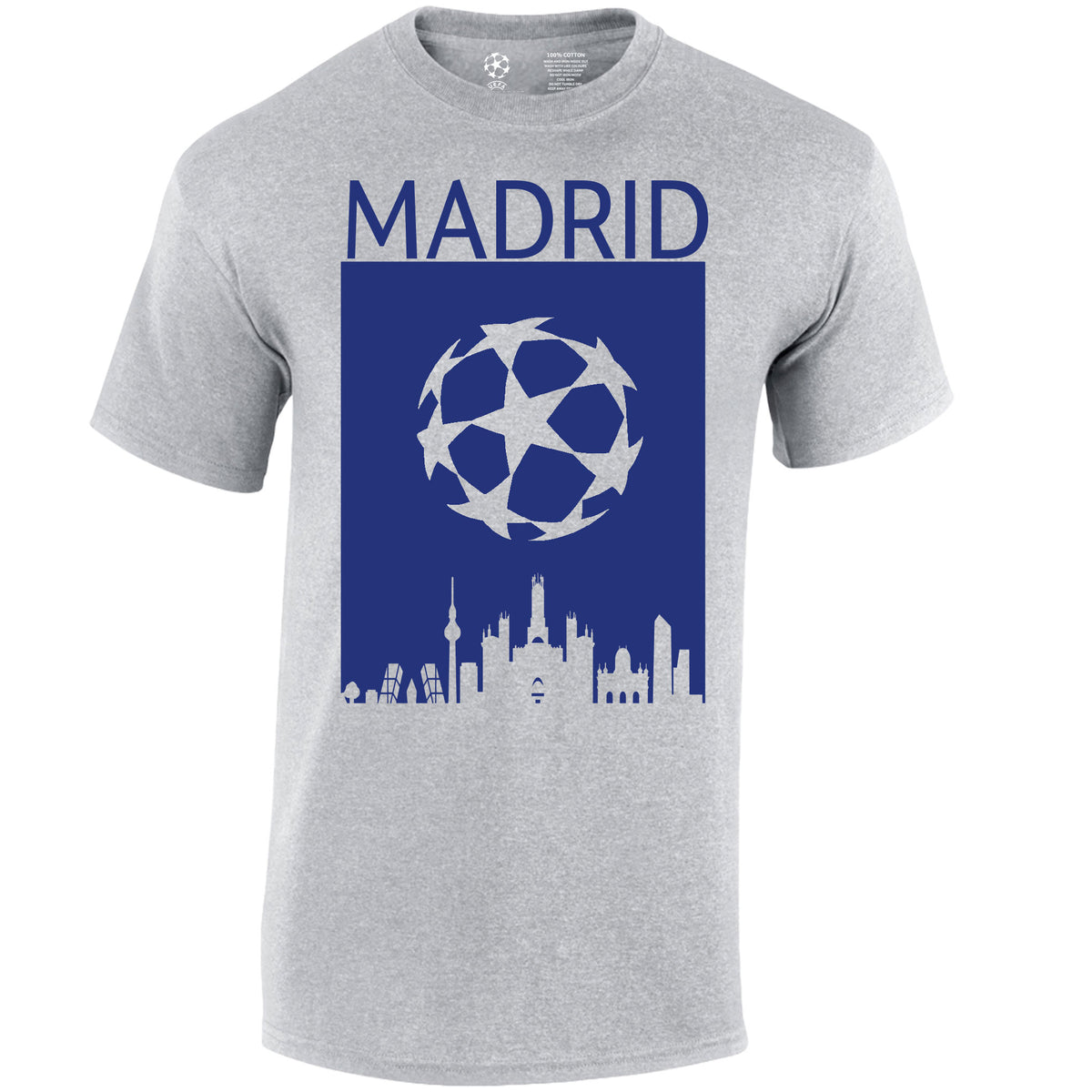 Champions League Madrid City Skyline T-Shirt Grey