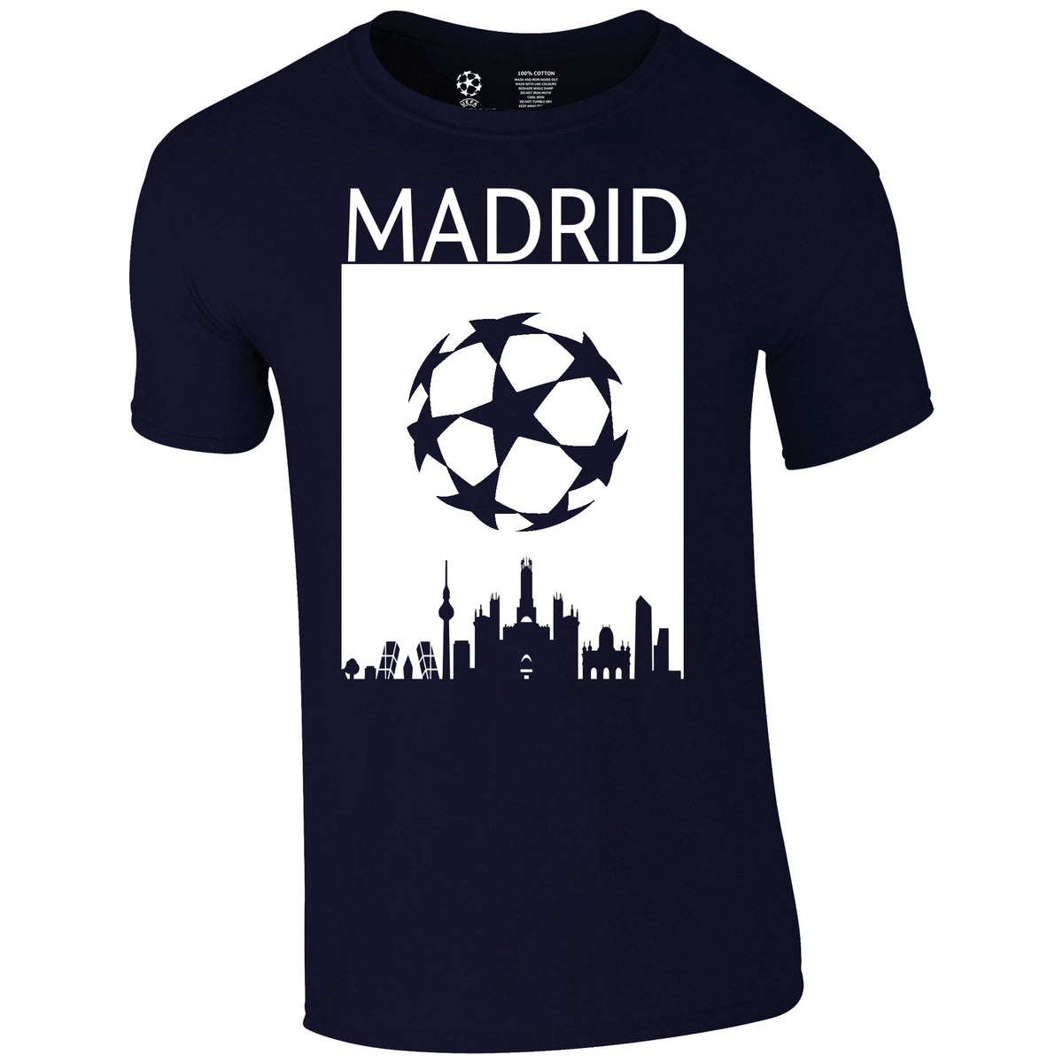 Champions League Madrid City Skyline T-Shirt Navy
