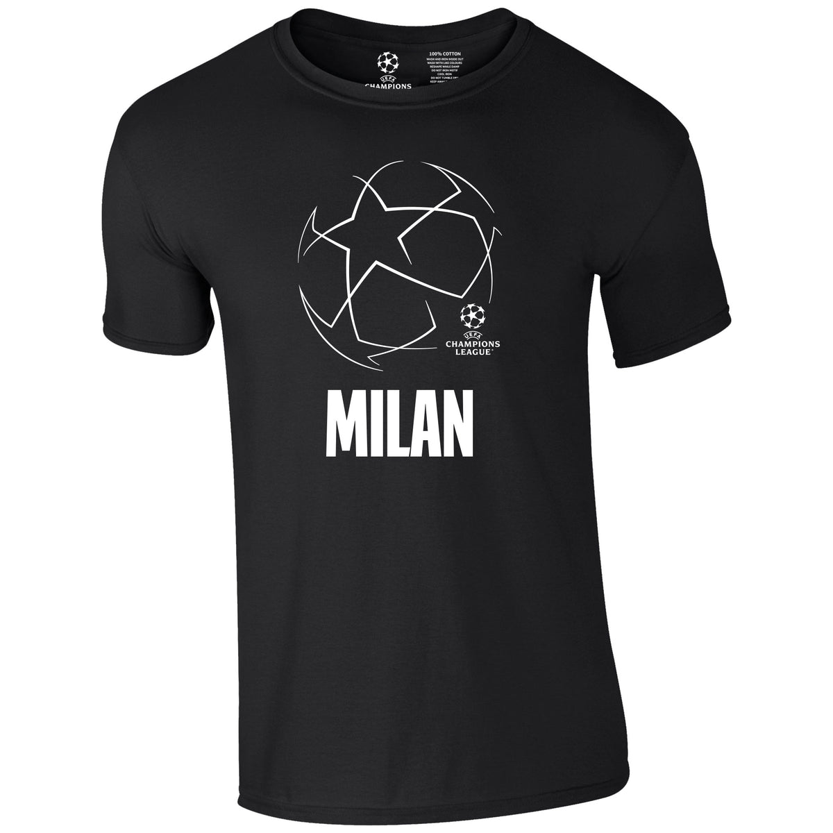Champions League Starball Milan City T-Shirt Black