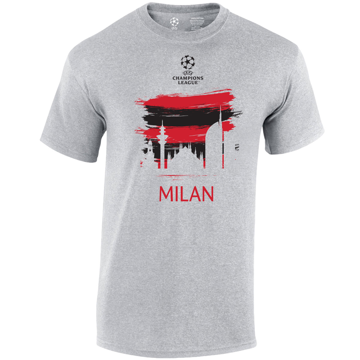 Champions League Milan City Painted Skyline T-Shirt Grey