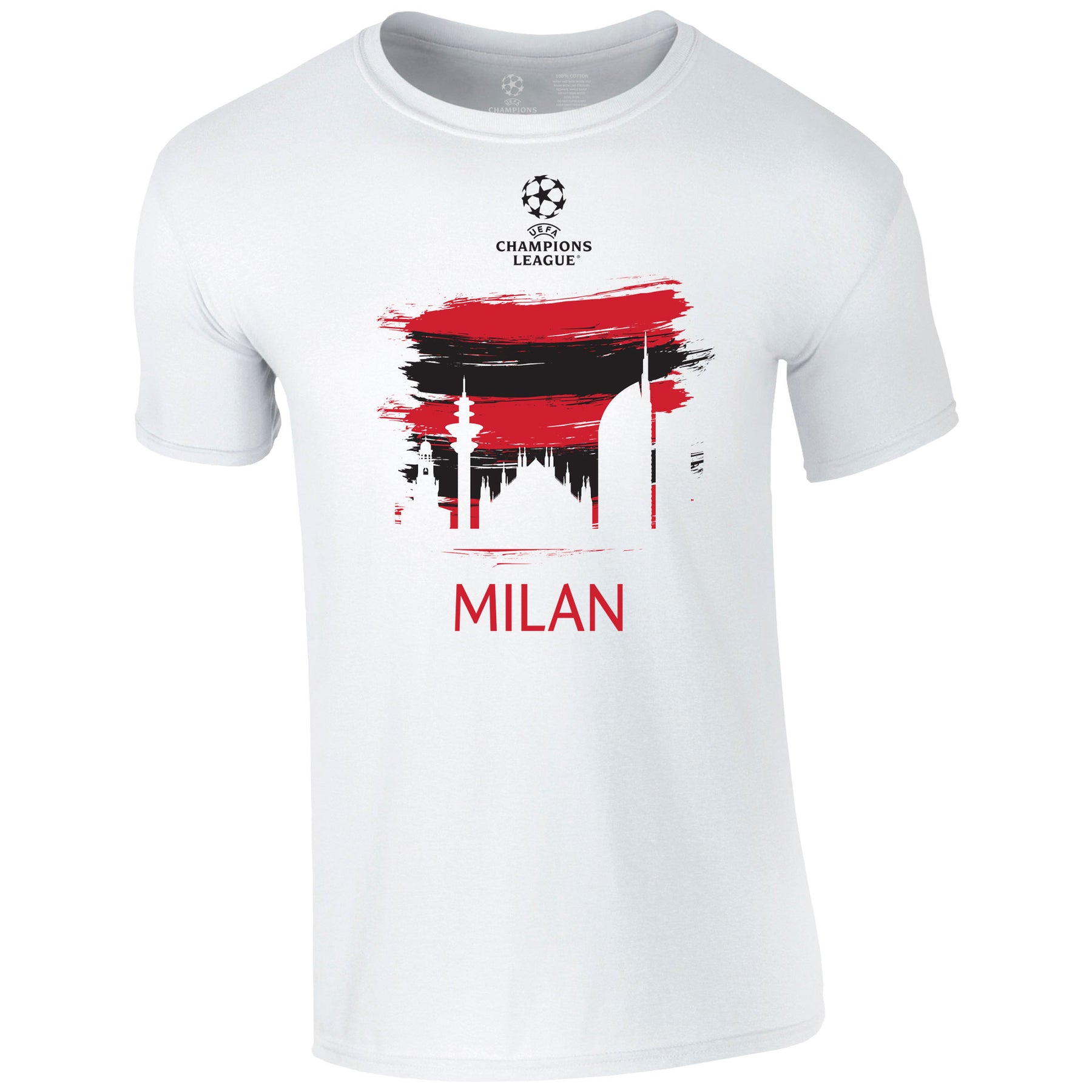 Champions League Milan City Painted Skyline T-Shirt White