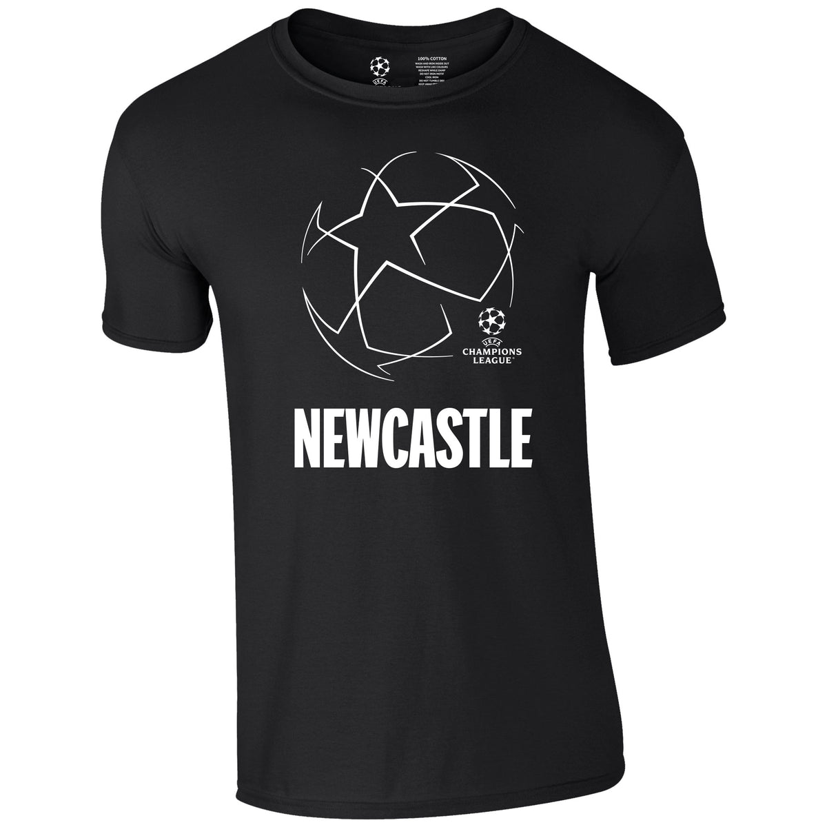 Champions League Starball Newcastle City T-Shirt Black