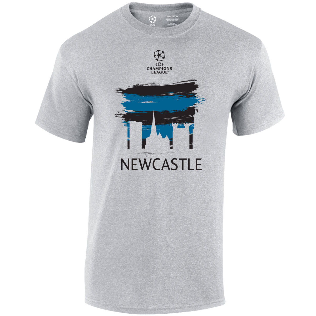 Champions League Newcastle City Painted Skyline T-Shirt Grey