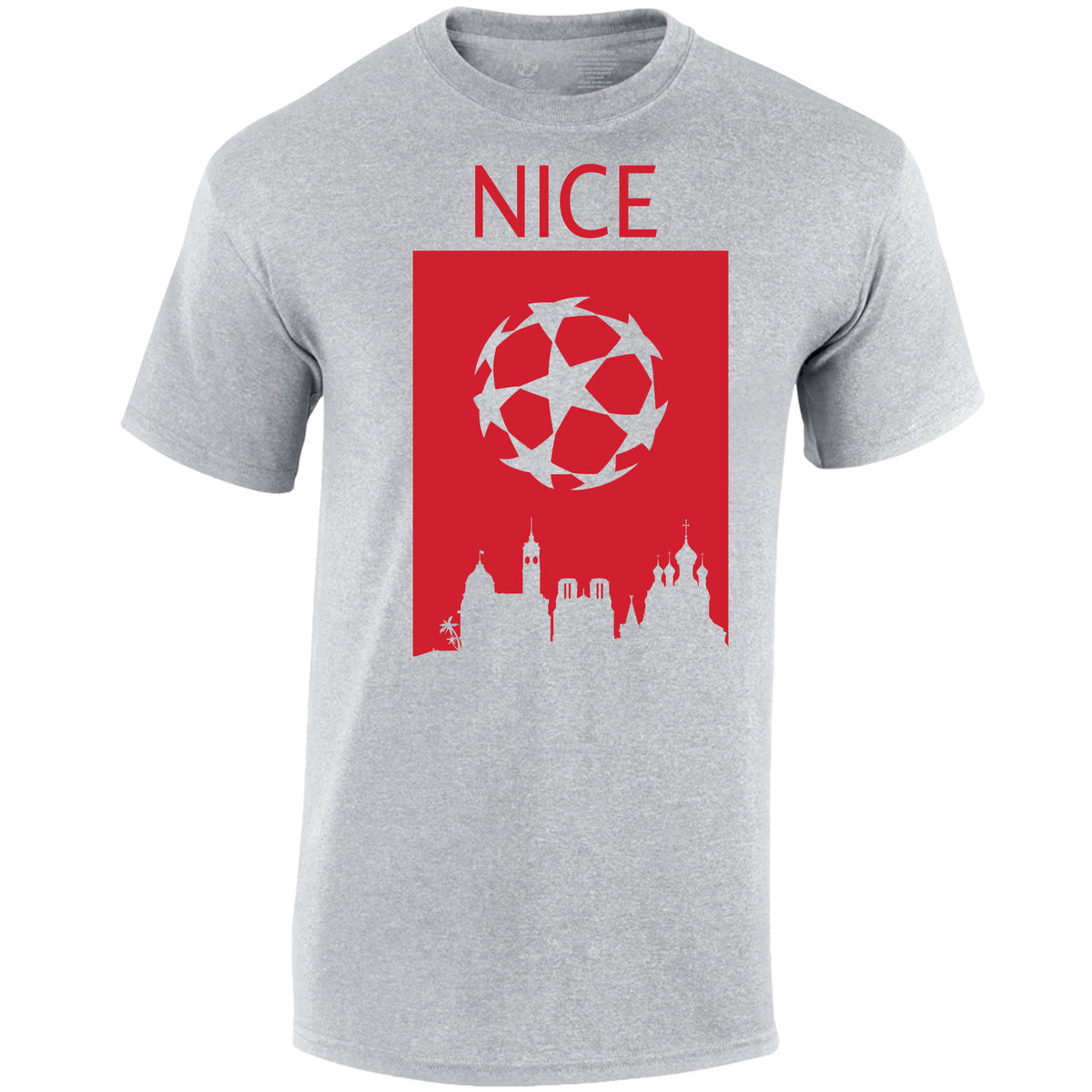 Champions League Nice City Skyline T-Shirt Grey