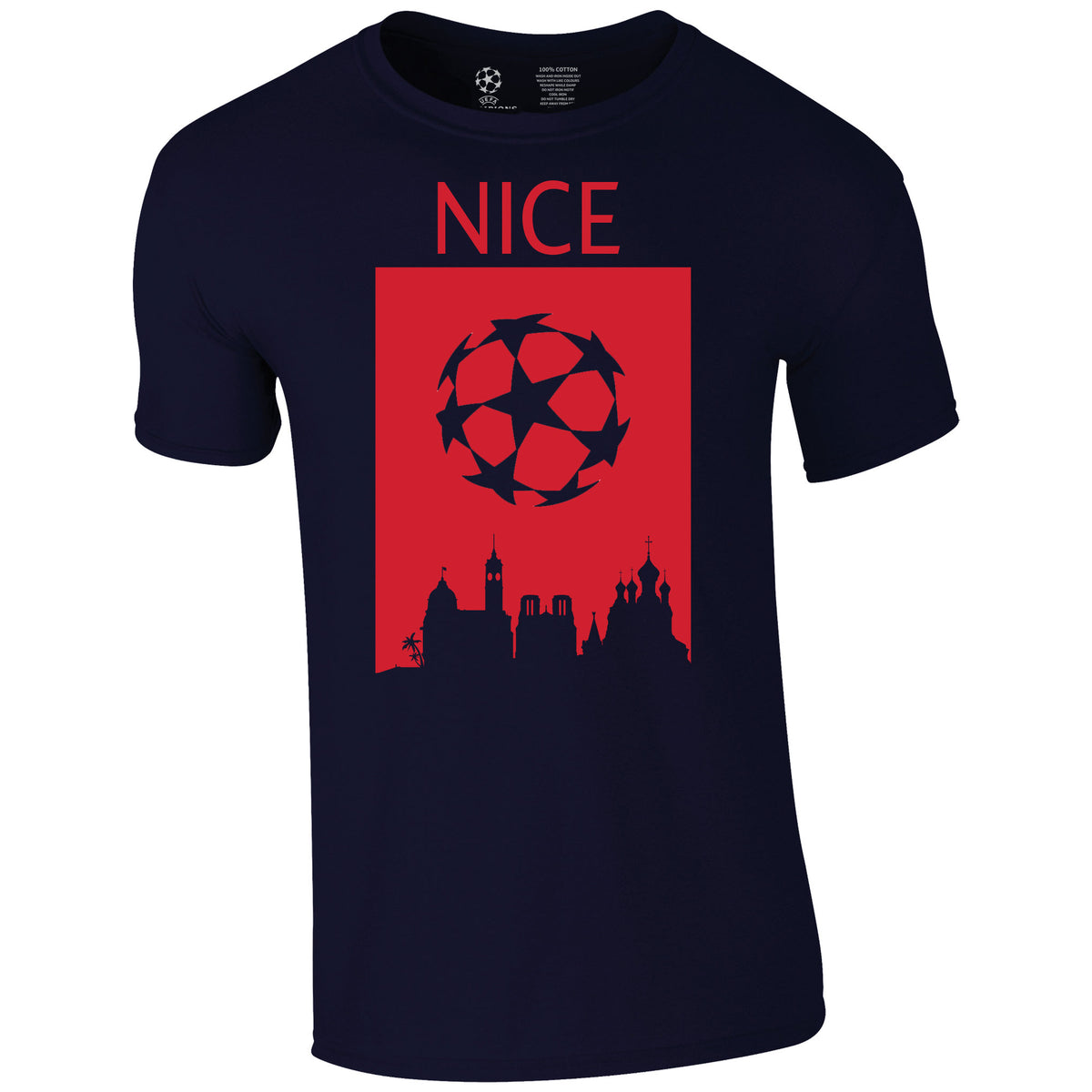 Champions League Nice City Skyline T-Shirt Navy