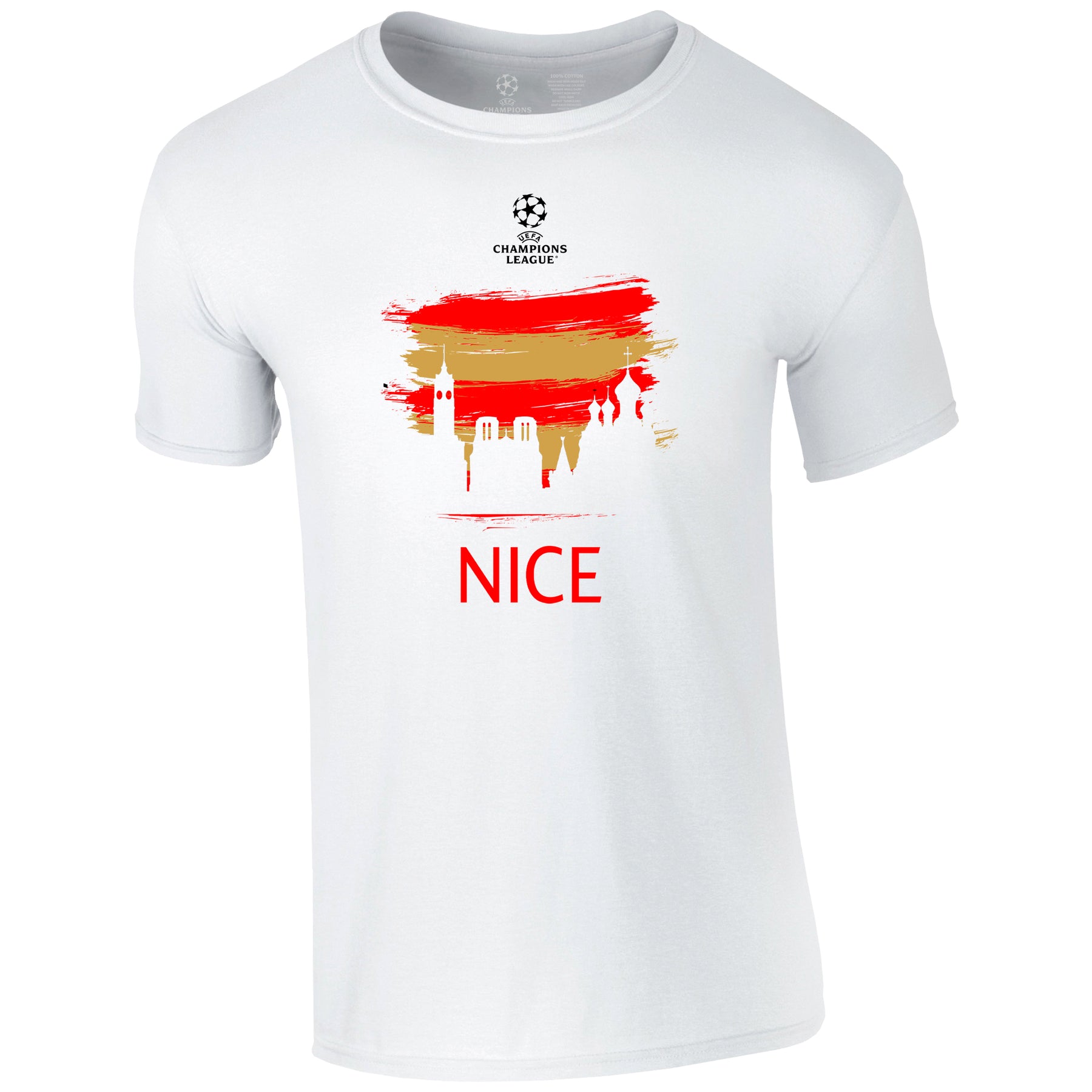 Champions League Nice City Painted Skyline T-Shirt White
