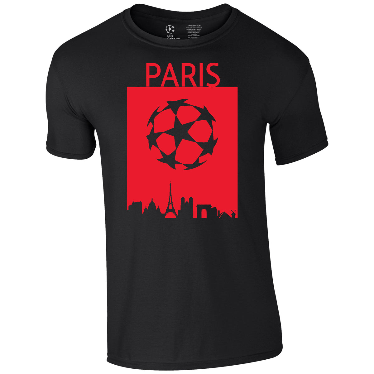 Champions League Paris City Skyline T-Shirt Black