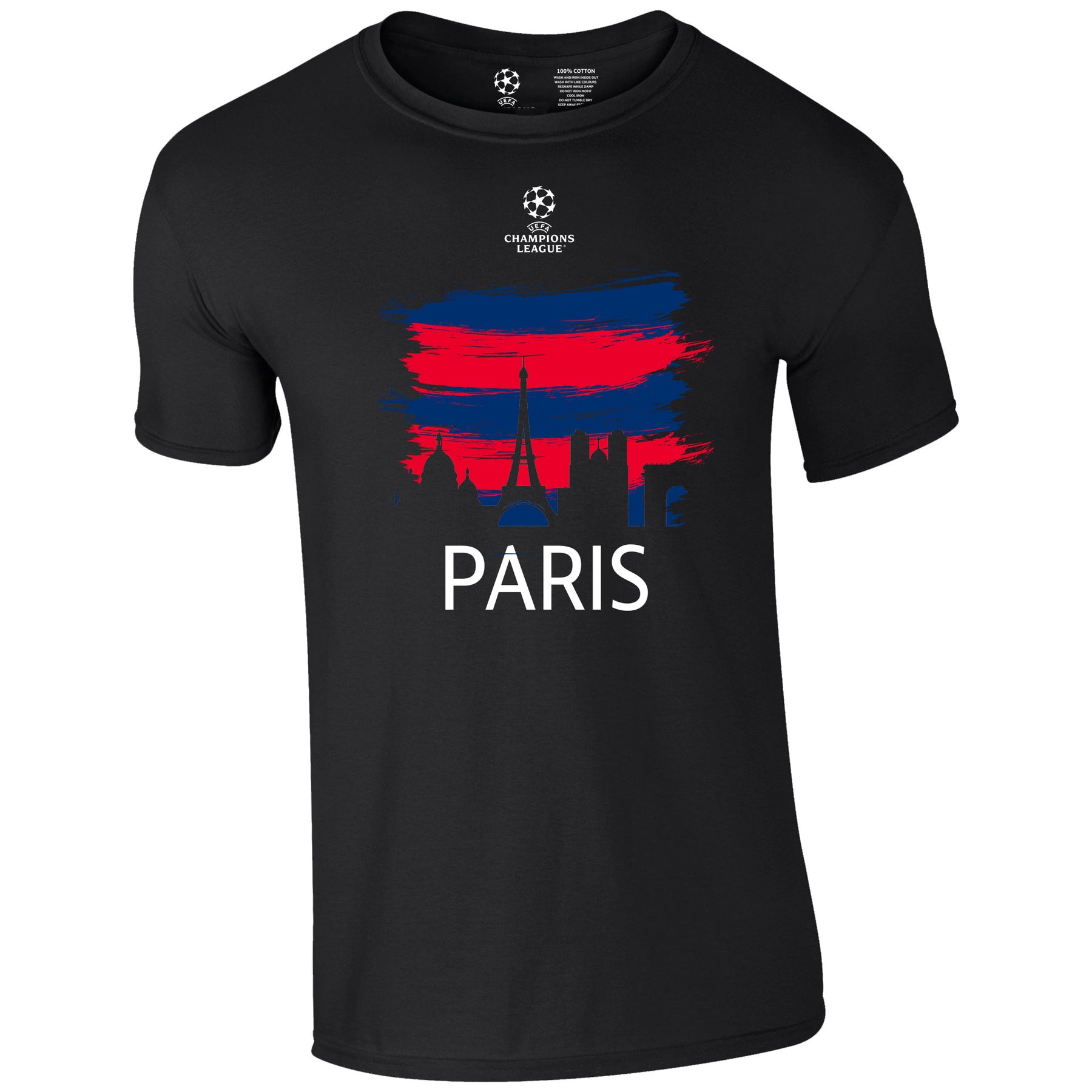 Champions League Paris City Painted Skyline T-Shirt Black