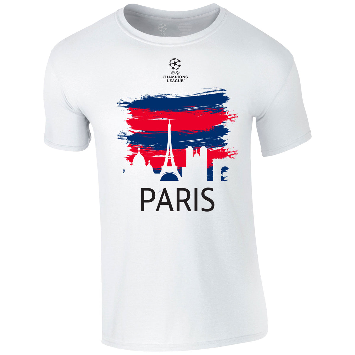 Champions League Paris City Painted Skyline T-Shirt White