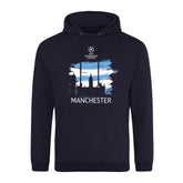 Champions League Manchester City Painted Skyline Hoodie Navy
