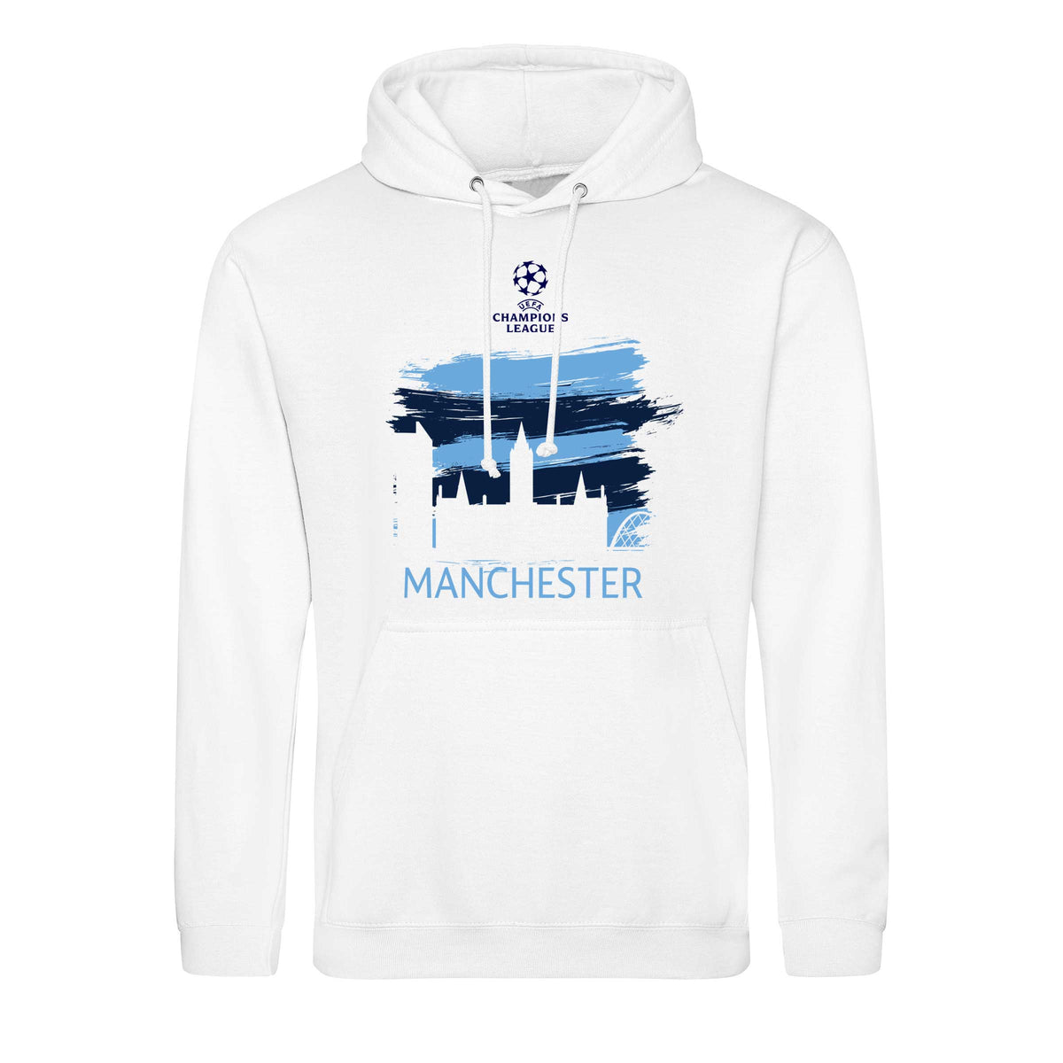 Champions League Manchester City Painted Skyline Hoodie White