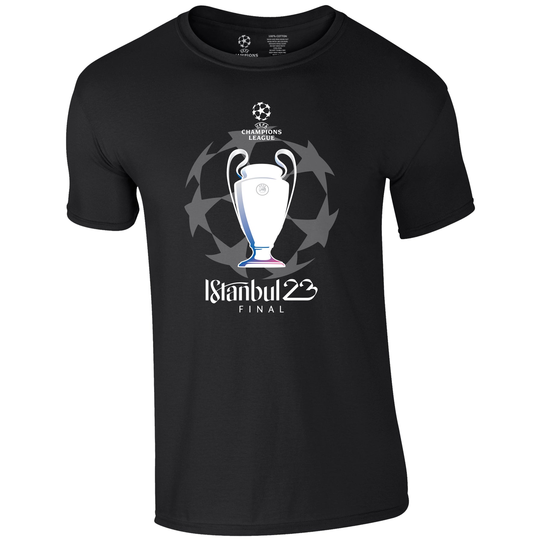 Champions League Trophy Starball Istanbul 2023 T-Shirt Black