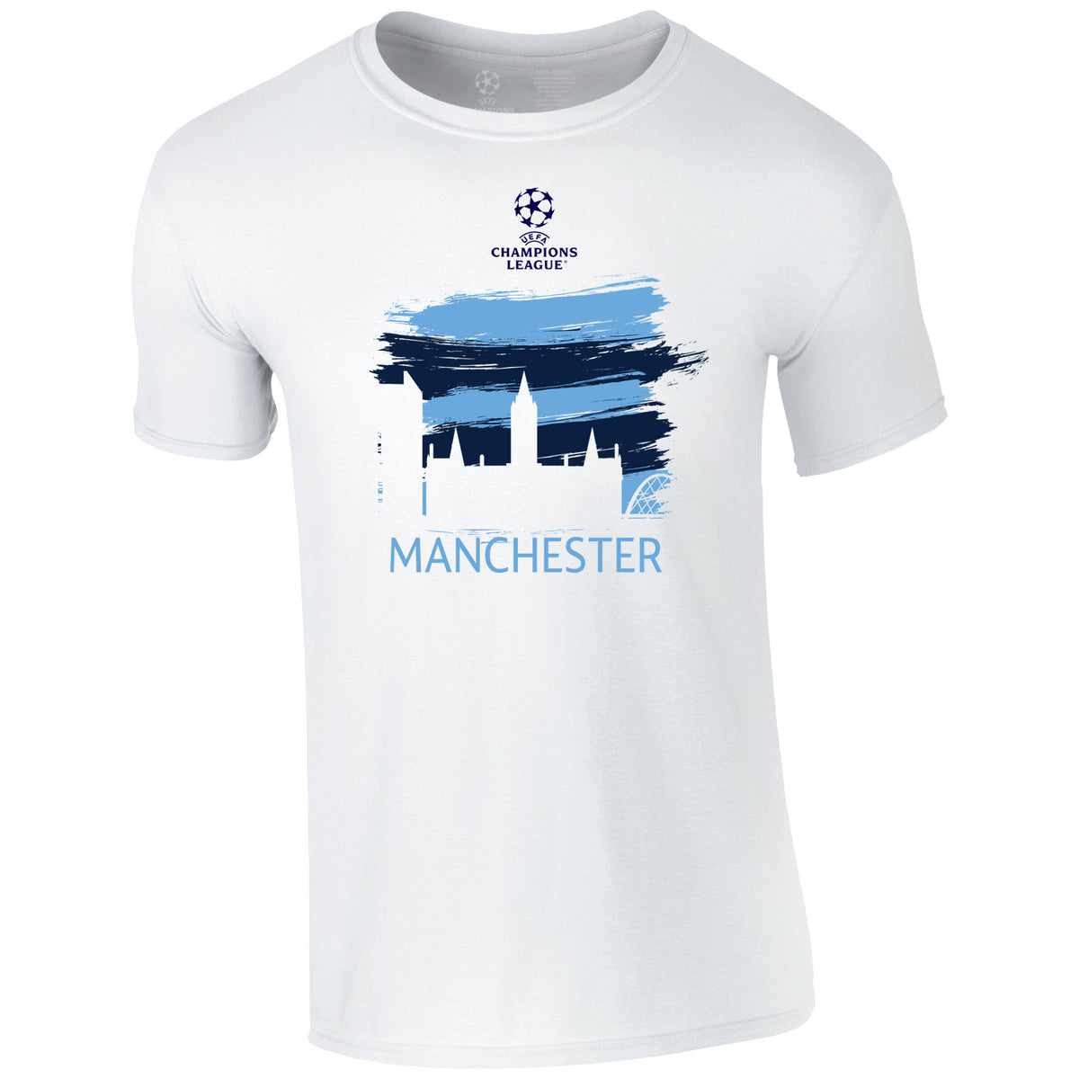 Champions League Manchester City Painted Skyline T-Shirt White
