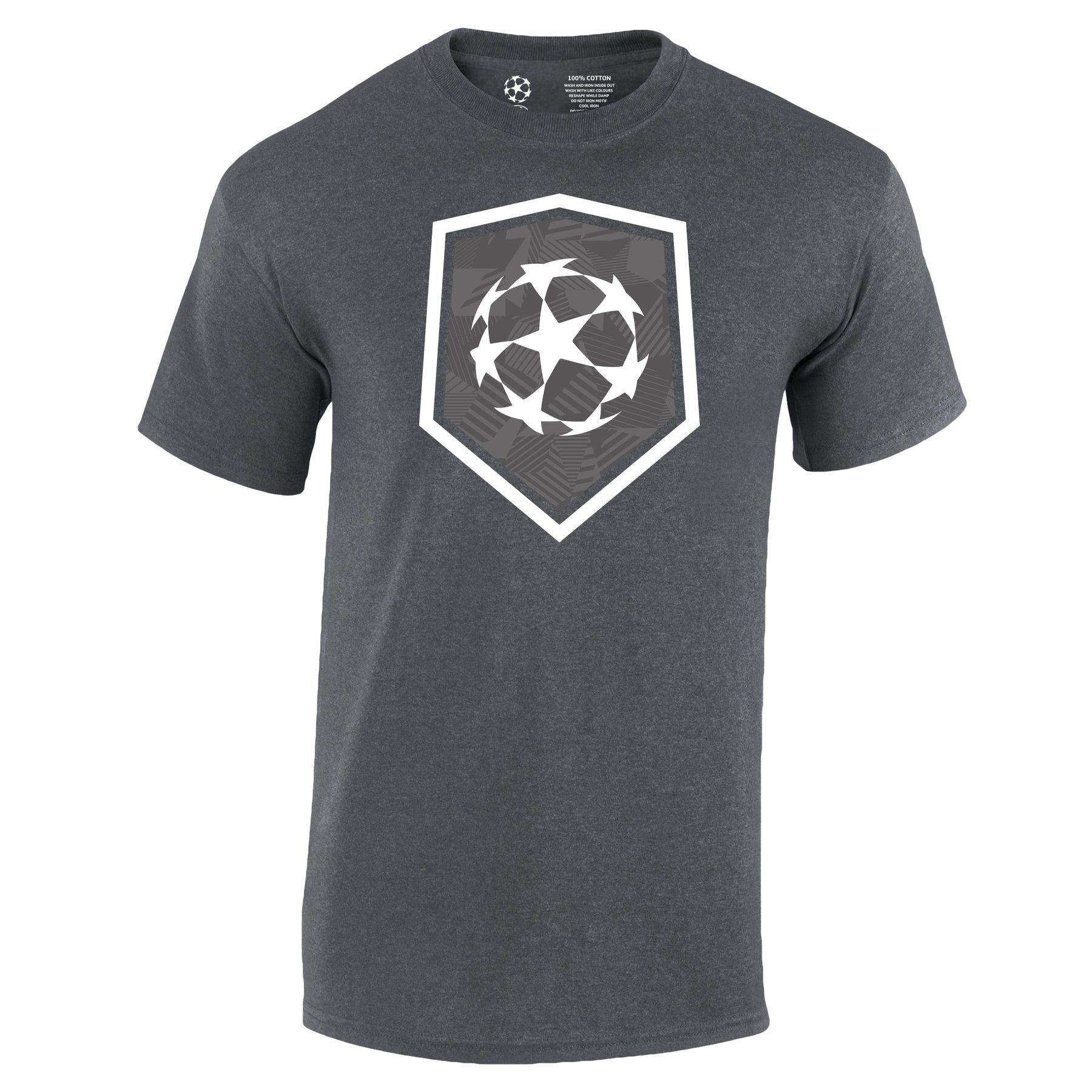 Champions League Starball Shield T-Shirt Charcoal