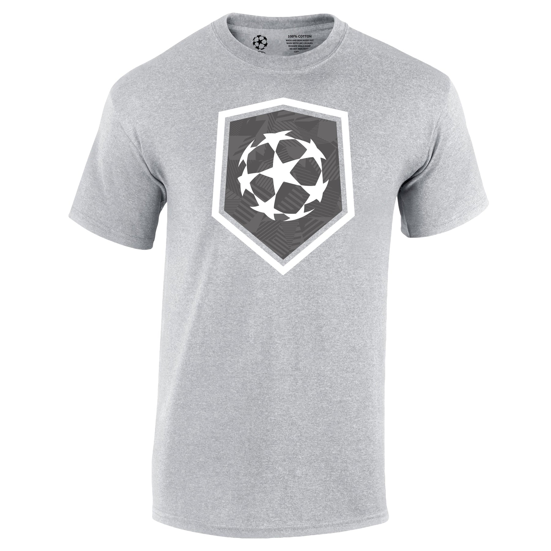 Champions League Starball Shield T-Shirt Grey