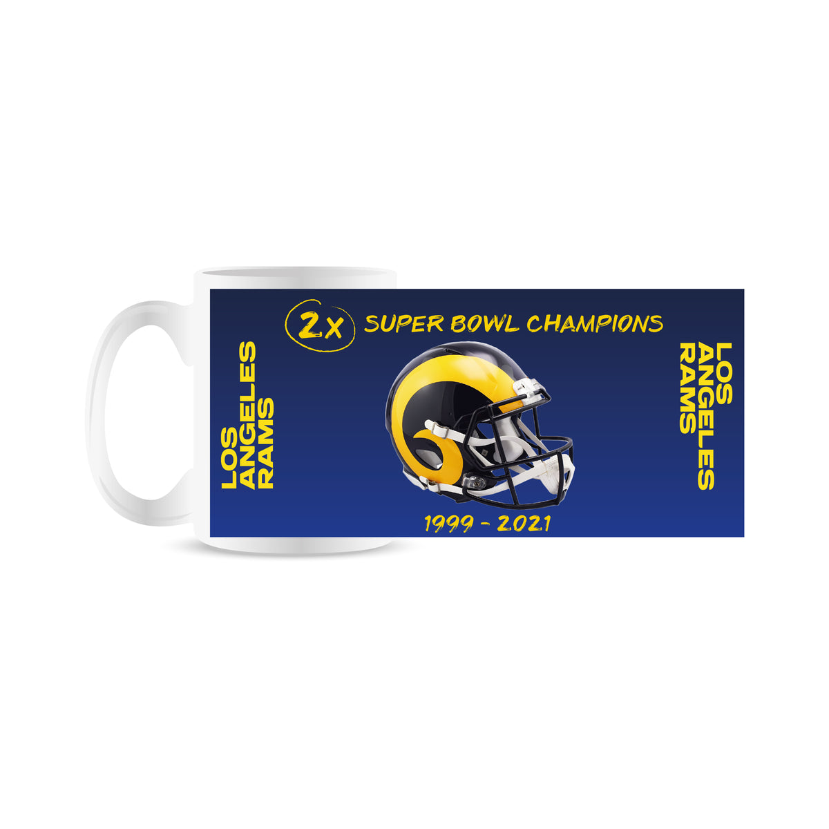 Los Angeles Rams Super Bowl 2x Winners Helmet Mug (1999/2021)