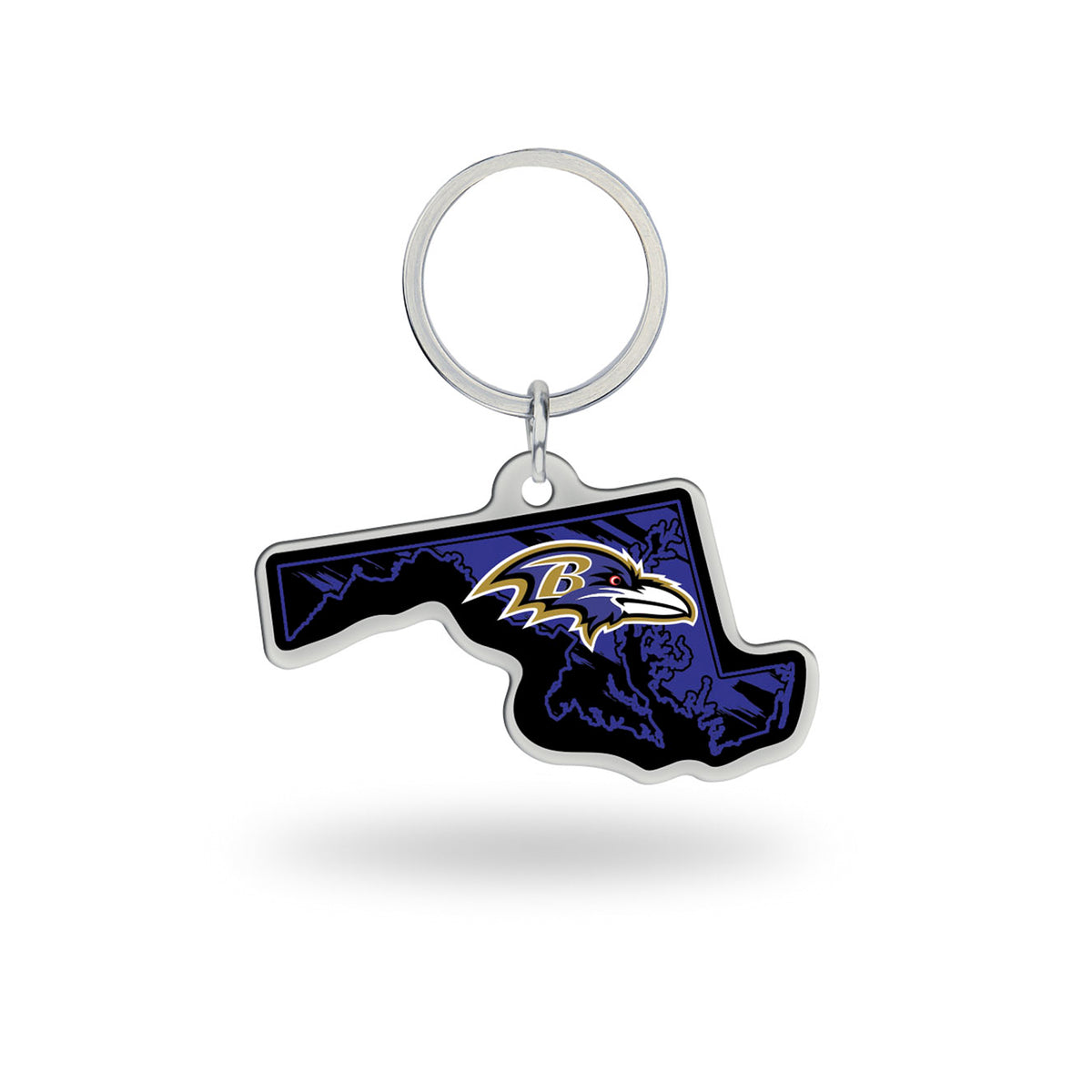 Baltimore Ravens - Maryland State Shaped Keychain