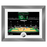 Boston Celtics Art Deco Stadium Silver Coin in Framed Photo