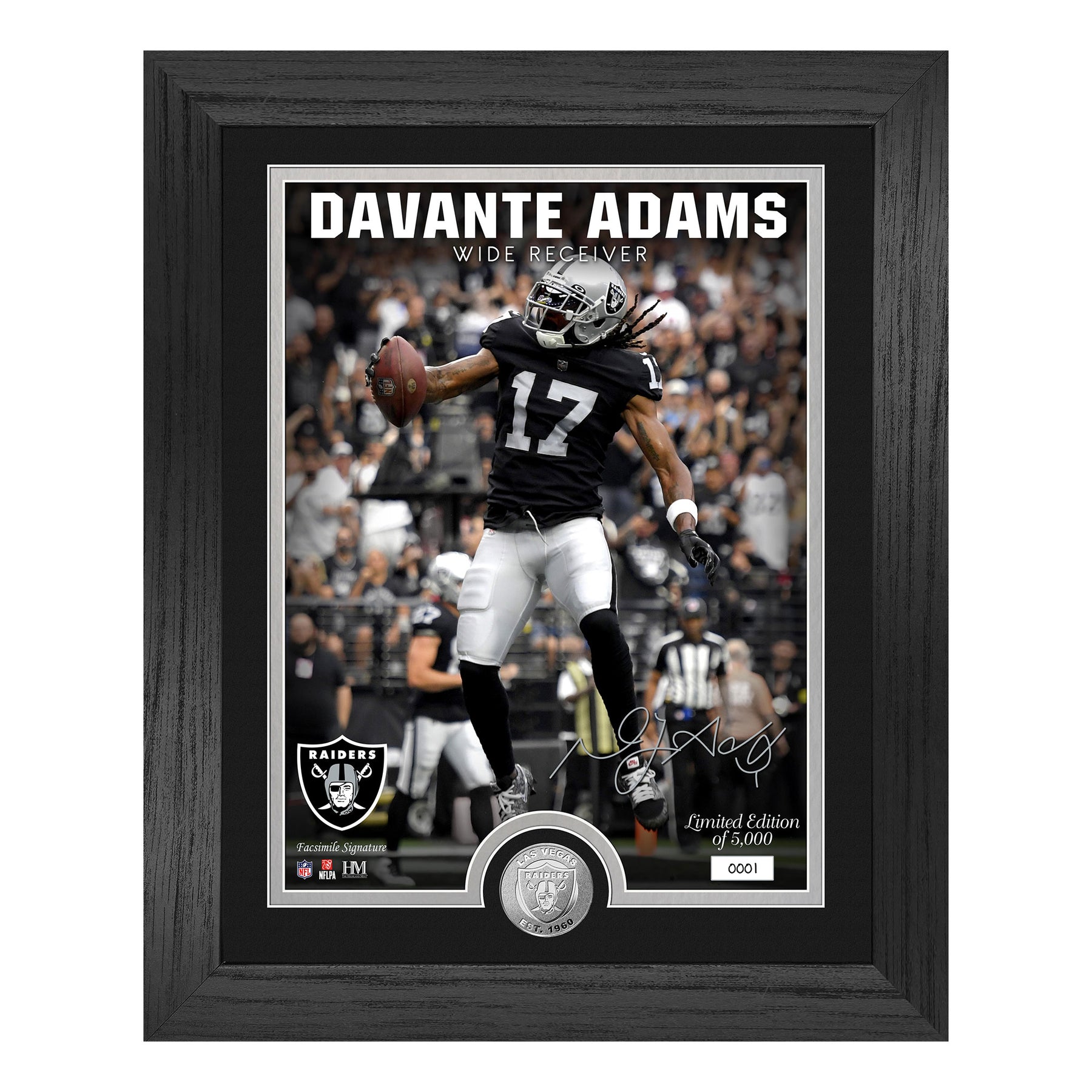 Davante Adams (Raiders) Player Coin in Framed Photo