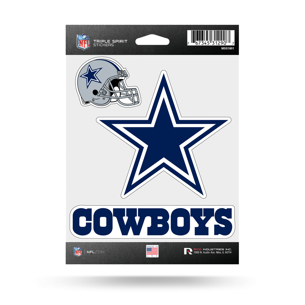 Dallas Cowboys Triple Spirit Stickers