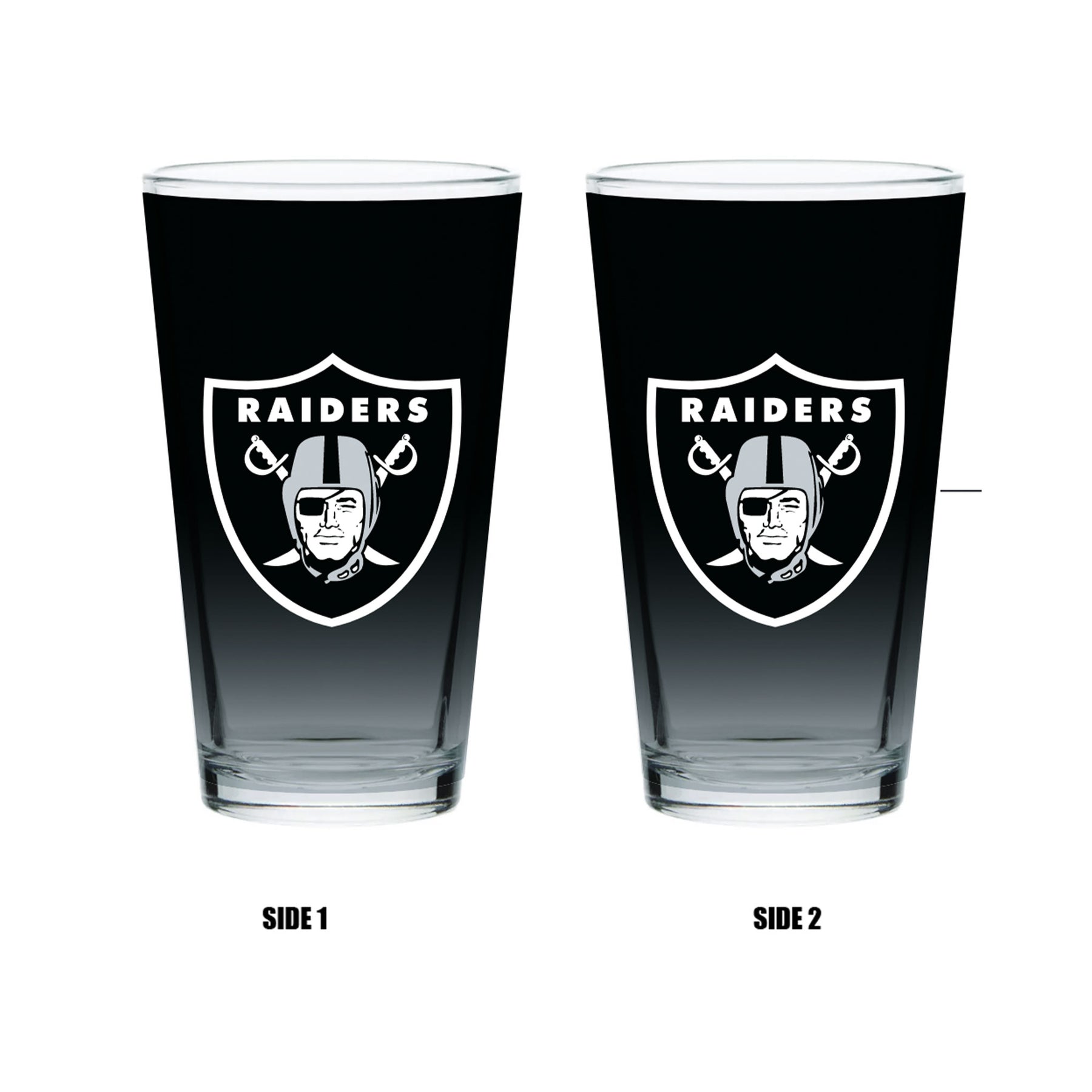 Las Vegas Raiders Logo Pair of 2 Pint Glasses