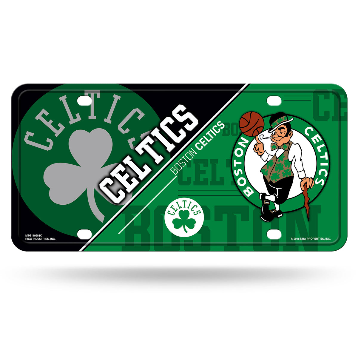 Boston Celtics Split Design Metal License Plate