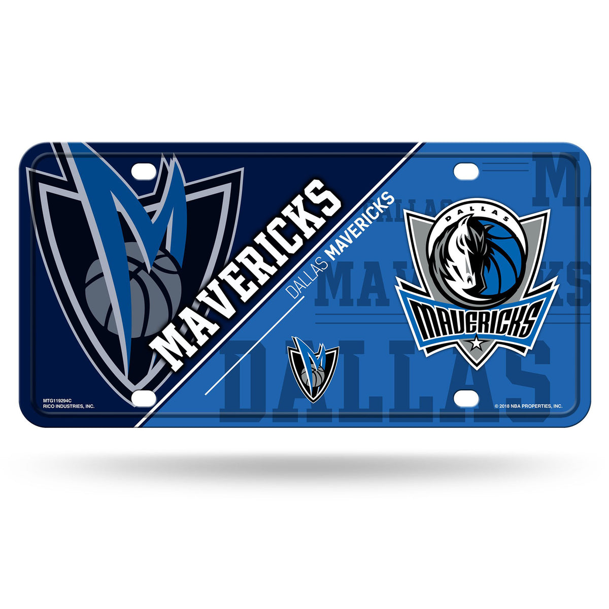Dallas Mavericks Split Design Metal License Plate